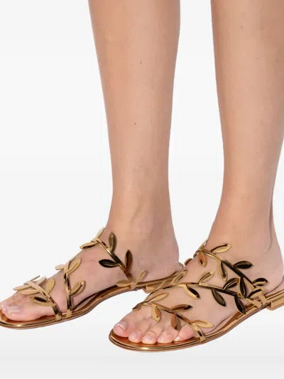 Gianvito Rossi Flavia Flat Sandals In Gold
