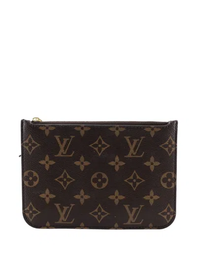 Pre-owned Louis Vuitton Monogram Canvas Pouch In Brown