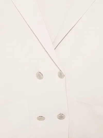 D Exterior Double-breasted Blazer In Neutral