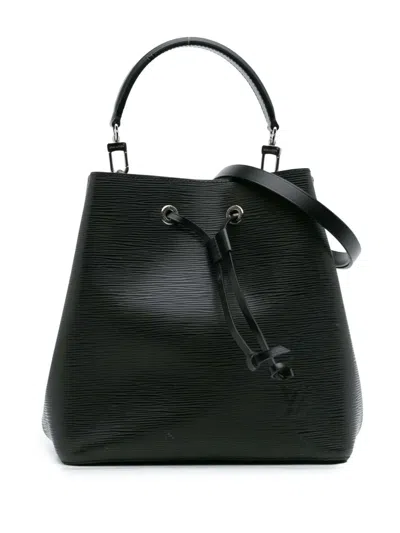 Pre-owned Louis Vuitton 2018 Epi Neonoe Mm Bucket Bag In Black
