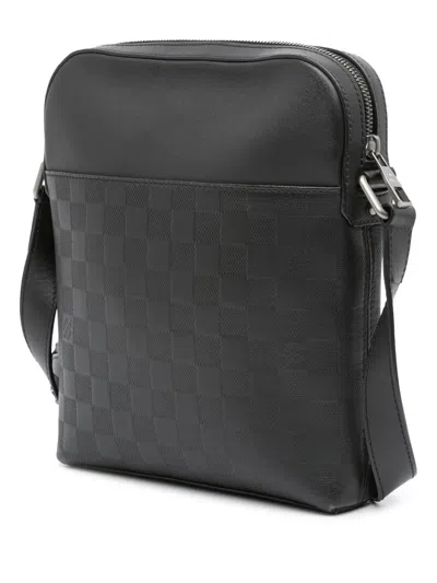 Pre-owned Louis Vuitton 2010-2025 Damier Infini District Pochette Crossbody Bag In Black