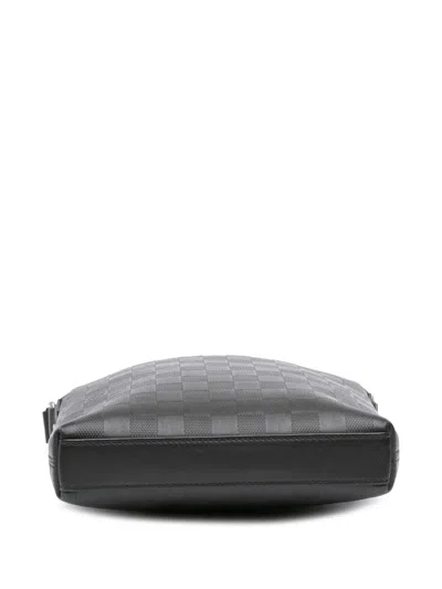 Pre-owned Louis Vuitton 2010-2025 Damier Infini District Pochette Crossbody Bag In Black