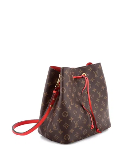 Pre-owned Louis Vuitton Neonoe Handbag Monogram Canvas Mm Bucket Bag In Brown