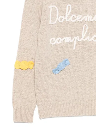 Mc2 Saint Barth Text-print Sweater In Neutral