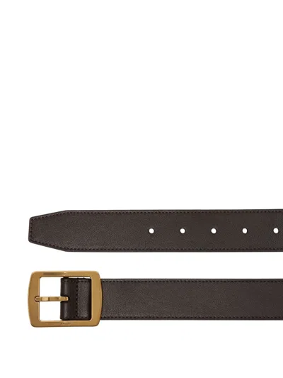Bally Glen Buckle Leather Belt In Black