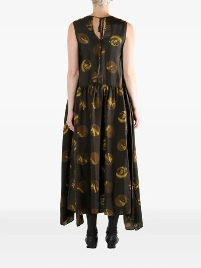 Uma Wang Black Viscose Dress In Green