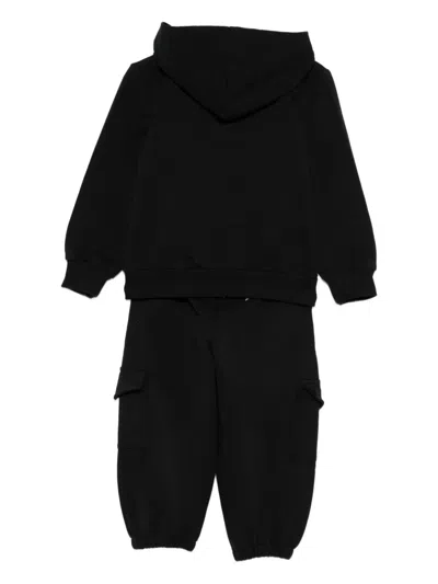 Msgm Hooded Tracksuit Set In Black
