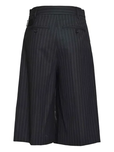True Royal Pinstripe-pattern Shorts In Black