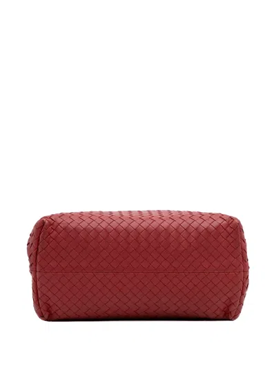 Pre-owned Bottega Veneta 2012-2025 Nappa Intrecciato Karung Glass Tote Bag In Red