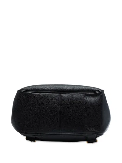 Pre-owned Chanel 1994-1996 Cc Caviar Turn Lock Backpack In Black