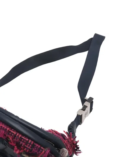 Pre-owned Chanel 2018-2019 Embossed Nylon Tweed Doudoune Belt Bag In Blue