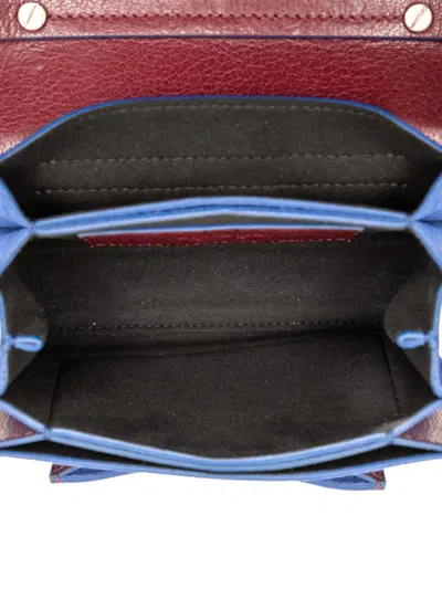 Pre-owned Givenchy 2018-2025 Mini Bicolor Goatskin And Suede Gv3 Satchel In Red