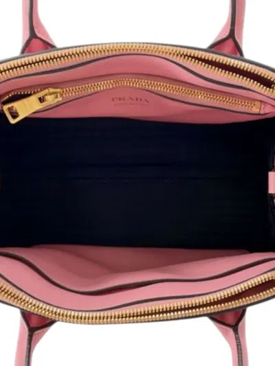 Pre-owned Prada 2013-2025 City Calf Trimmed Saffiano Paradigme Bag Satchel In Pink