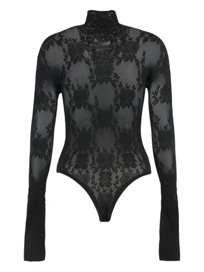 花卉蕾丝高领连体衣