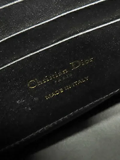 Pre-owned Dior 2021-2025 Mini Calfskin 30 Montaigne Amber Bucket Bag Satchel In Black