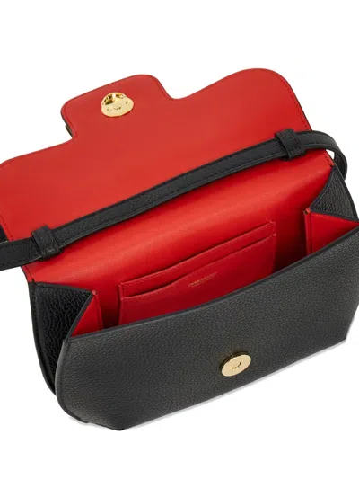 Ferragamo Double Gancini Mini Leather Shoulder Bag In Black