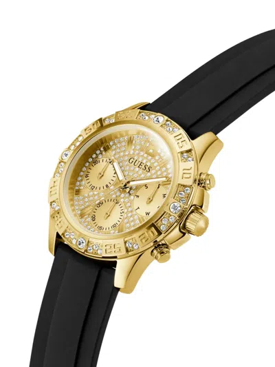 Guess Usa Crystal-embellished Chronograph 40mm In Black