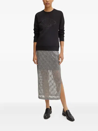 Karl Lagerfeld Embellished-detail Sweatshirt In Black