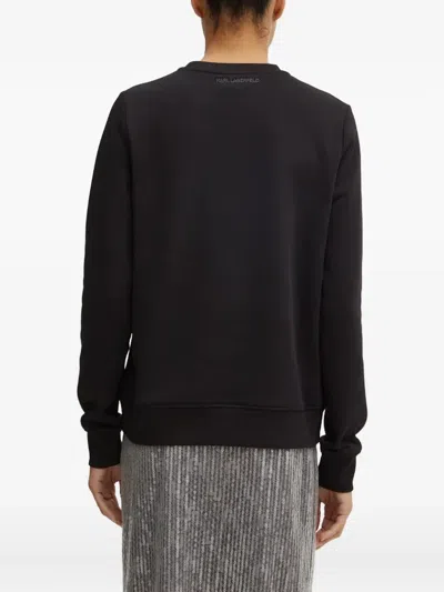 Karl Lagerfeld Embellished-detail Sweatshirt In Black