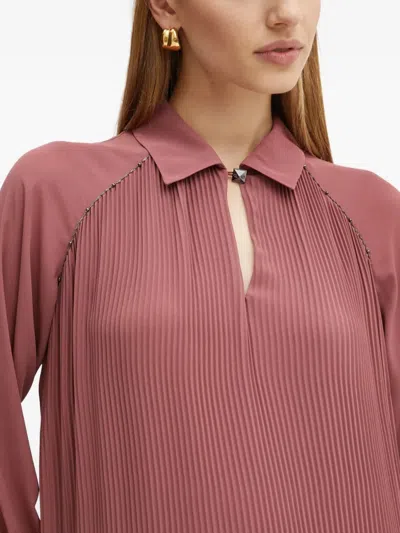 Liu •jo Collared Mini Dress In Pink