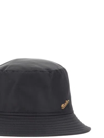 Borsalino Morgan Rain Logo-plaque Bucket Hat In Black