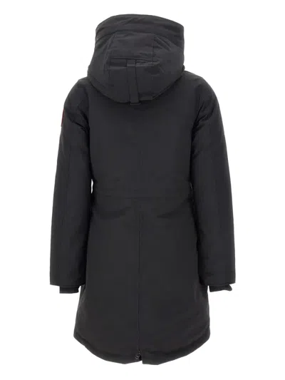 Canada Goose Rossclair Hooded Button Coat In Black