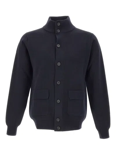 Filippo De Laurentiis Stand-up Collar Patch-pocket Jacket In Blue