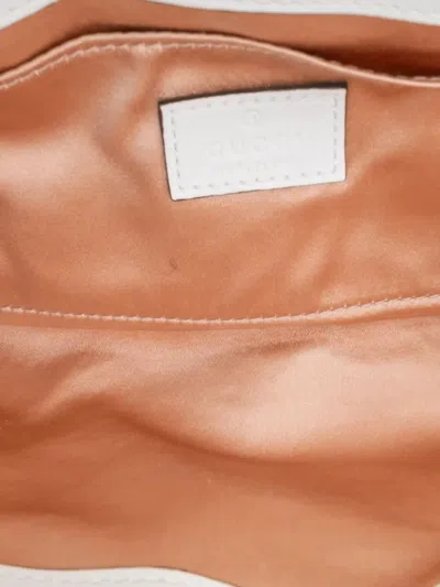 Pre-owned Gucci 2016-2025 Small Leather Horsebit Chain Satchel In White