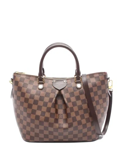 Pre-owned Louis Vuitton 2016 Damier Ebene Siena Mm Tote Bag In Brown