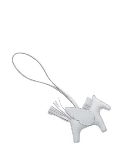 Pre-owned Hermes 2025rodeo Pegasus Pm Tassel Bag Charm In Gray