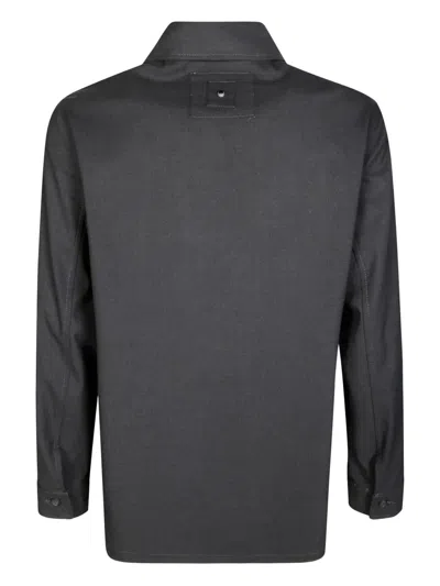 White Sand Buttoned Pockets Overshirt In Gray