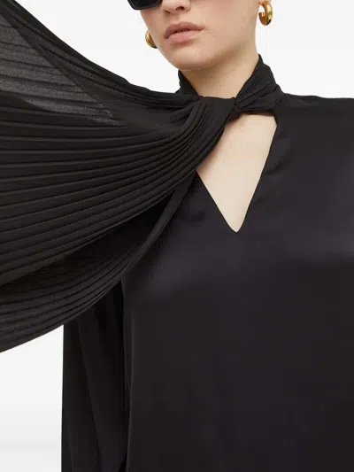 Liu •jo Pleated Tie Mini Dress In Black