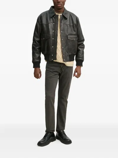 Levi's 502 Logo-patch Jeans In Brown