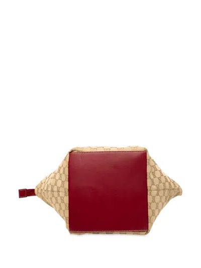 Pre-owned Gucci 2000-2015 Gg Canvas Web Handbag In Brown