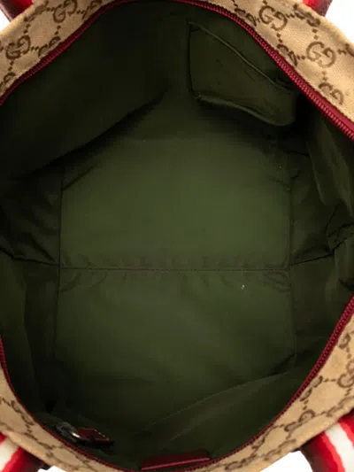 Pre-owned Gucci 2000-2015 Gg Canvas Web Handbag In Brown