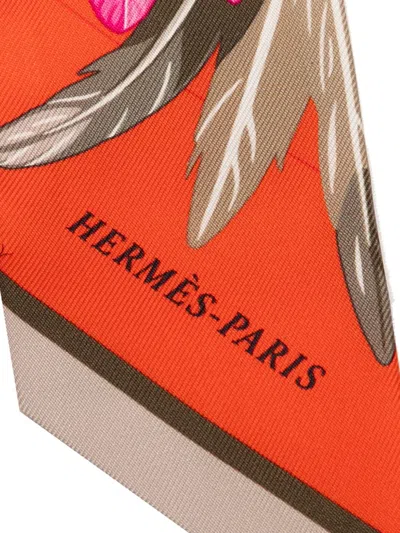 Pre-owned Hermes 2010-2025 La Danse Pacifique Silk Twilly Scarf Scarves In Red