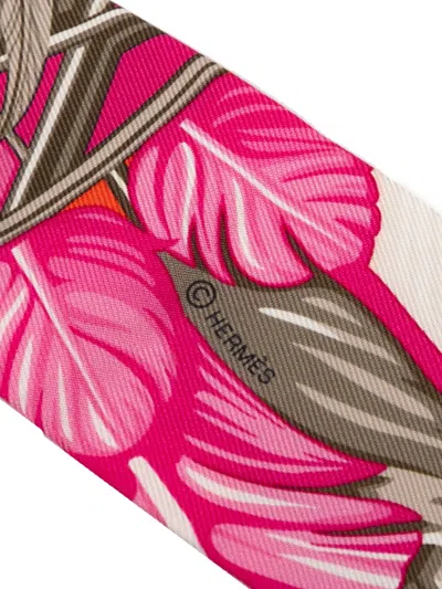 Pre-owned Hermes 2010-2025 La Danse Pacifique Silk Twilly Scarf Scarves In Red