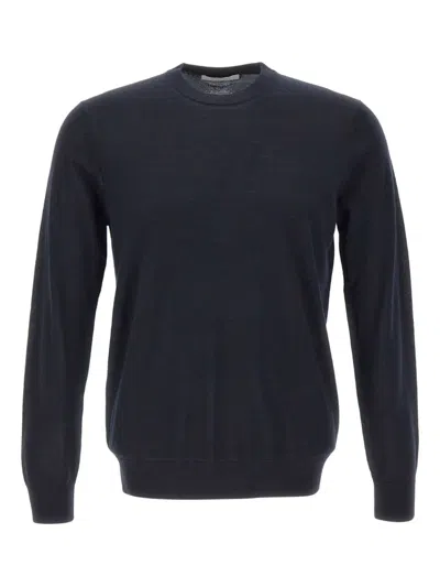 Diktat Crew-neck Ribbed Sweater In Blue