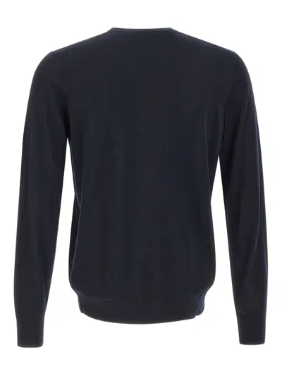 Diktat Crew-neck Ribbed Sweater In Blue