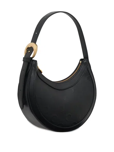 Marine Serre Mini Eclips Shoulder Bag With Embossed Pattern In Black