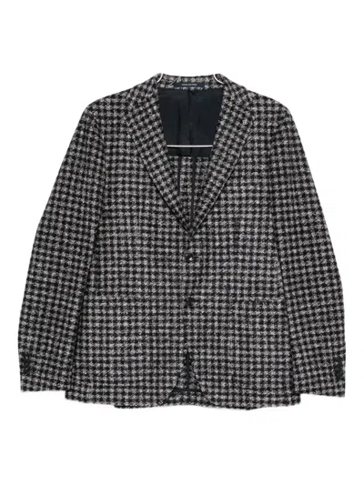 Tagliatore Houndstooth-pattern Blazer In Gray