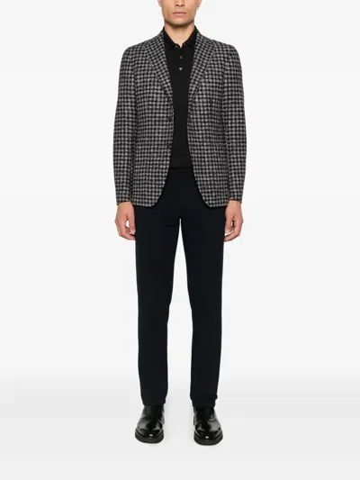 Tagliatore Houndstooth-pattern Blazer In Gray