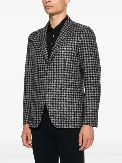 Tagliatore Houndstooth-pattern Blazer In Gray