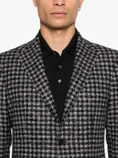 Tagliatore Houndstooth-pattern Blazer In Gray