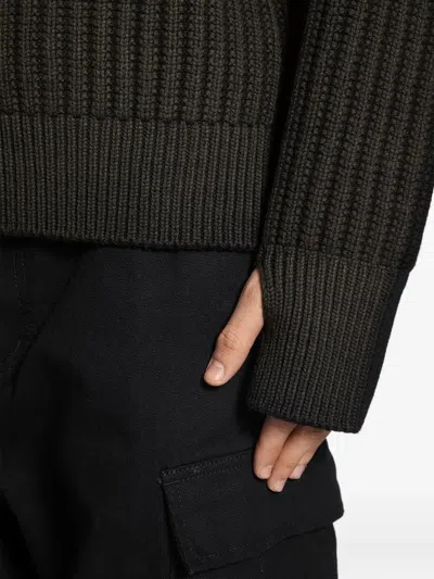 Junya Watanabe Ribbed-knit Sweater In Brown