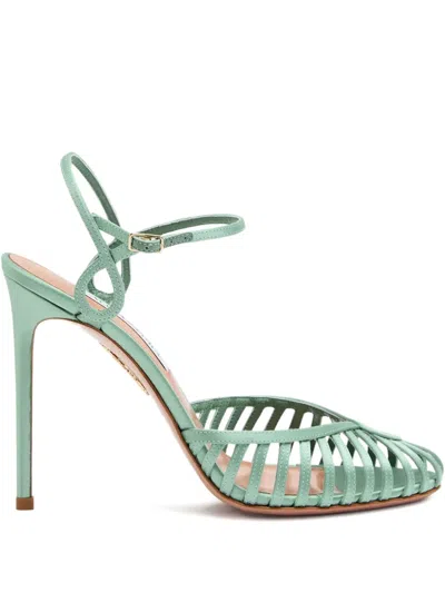Aquazzura 105mm Strappy Sweet Surrender Pump In Green