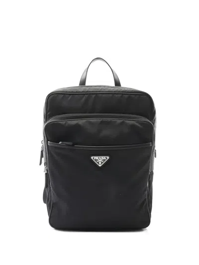 Pre-owned Prada 2010s Saffiano-leather Backpack In Black