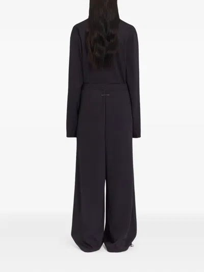 Mm6 Maison Margiela Relaxed Fit Trousers Drawstring Hem In Blue