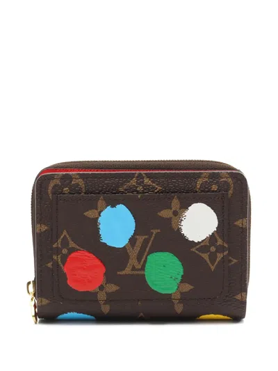 Pre-owned Louis Vuitton X Yayoi Kusama 2021s Bi-fold Wallet In Brown