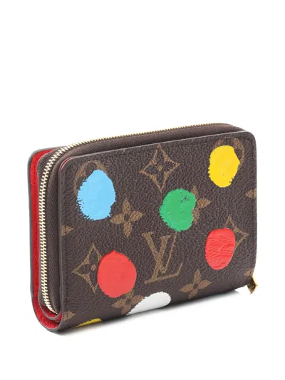 Pre-owned Louis Vuitton X Yayoi Kusama 2021s Bi-fold Wallet In Brown